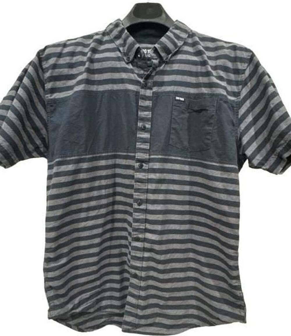 Zoo York Men’s XXL Colorblock Striped Shirt Gray Skate Streetwear Oversized NWOT